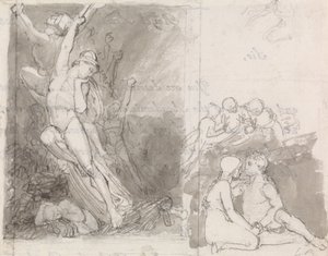Ilustracja do Raju utraconego Miltona – Adam i Ewa strzeżeni przez anioły autorstwa John Flaxman