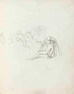 John Philip Kemble jako Hamlet, 1783 (pióro, tusz i pranie na papierze) autorstwa John Flaxman