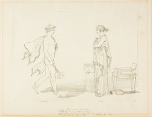 Merkury i Kalipso autorstwa John Flaxman