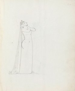 Pani Siddons jako Constance, 1783 (pióro, tusz i pranie na papierze) autorstwa John Flaxman