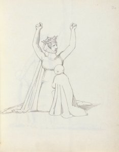 Pani Siddons jako Constance, 1783 (pióro, tusz i pranie na papierze) autorstwa John Flaxman