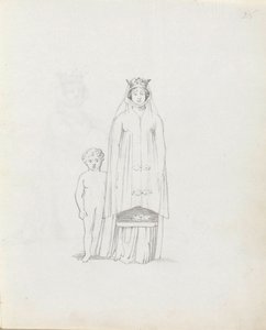 Pani Siddons jako Constance z dzieckiem, 1783 (pióro, tusz i pranie na papierze) autorstwa John Flaxman