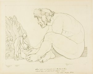 Polifem błagający Ulissesa o więcej wina autorstwa John Flaxman