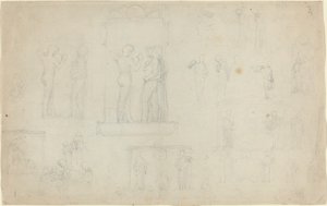 Arkusz szkiców [recto i verso] autorstwa John Flaxman