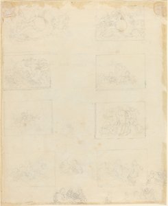Arkusz studiów [recto i verso] autorstwa John Flaxman