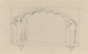 Szkic do gotyckiego pomnika (Pomnik Simcoe?) autorstwa John Flaxman