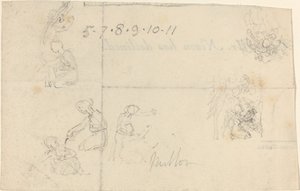Badania kobiet klęczących autorstwa John Flaxman