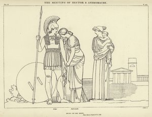 Spotkanie Hektora i Andromachy autorstwa John Flaxman