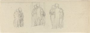 Trzy grupy postaci (rodzice i dzieci?) autorstwa John Flaxman