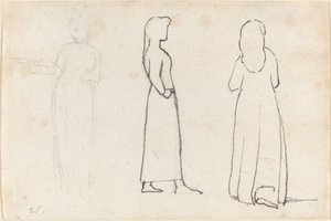 Trzy szkice stojącej kobiety autorstwa John Flaxman