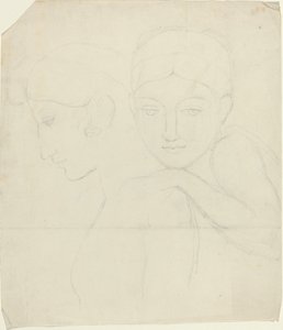Dwie głowy kobiet autorstwa John Flaxman