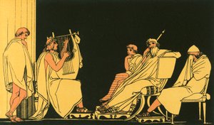 Ulisses płacze przy pieśni Demodocusa autorstwa John Flaxman