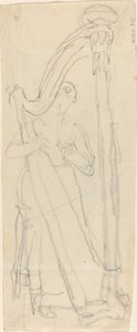 Kobieta grająca na harfie (Lavinia Banks?) autorstwa John Flaxman