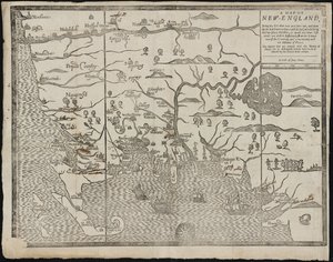 Mapa Nowej Anglii Od: William Hubbards Obecny stan Nowej Anglii, 1677