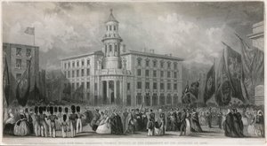Nowa Giełda Węgla, Thames Street, podczas ceremonii jej otwarcia w 1849 r.
