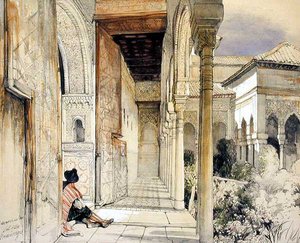 Wejście do Sali Abencerrajes (Sala de los Abencerrajes), z „Szkiców i rysunków Alhambry”, rytego przez Jamesa Duffielda Hardinga (1798-1863) (lit)