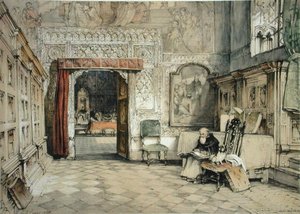 Sala Capitular, Toledo, ze „Sketches of Spain”, ryt. Charles Joseph Hullmandel (1789-1850), wydanie 1836 (kolor lito)