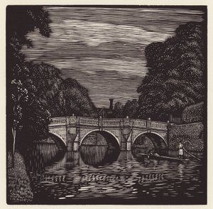 Cambridge: Clare Bridge (drzeworyt) autorstwa John Frederick Greenwood