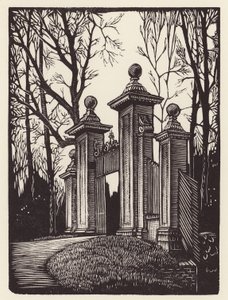 Cambridge: Clare Gates (drzeworyt)