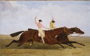 Satyryk z Williamem Scottem Up Beating Coronation with John Day Up - The St. Leger 1841 autorstwa John Frederick Herring Senior