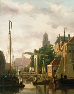 Kanał w Amsterdamie autorstwa John Frederick Hulk