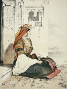 Żydowska kobieta z Gibraltaru, ze „Szkiców Hiszpanii”, rytowana przez Charlesa Josepha Hullmandela (1789-1850), opublikowana w 1836 r.