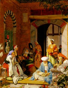 „A modlitwa wiary uratuje chorych”, z Listu Jakuba 5:15 (olej na panelu) autorstwa John Frederick Lewis
