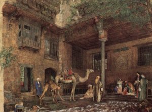 Dziedziniec domu malarza, Kair autorstwa John Frederick Lewis
