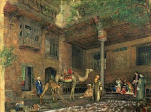 Dziedziniec Domu Malarza, Kair, ok. 1851 autorstwa John Frederick Lewis