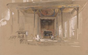 Entrada principal da Grande Mesquita, (Ulu cami) Bursa, Turquia, polonês autorstwa John Frederick Lewis