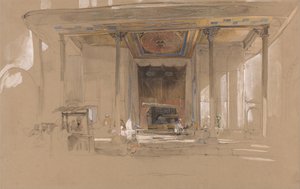 Główne wejście do Wielkiego Meczetu, (Ulu cami) Bursa, Turcja, autorstwa John Frederick Lewis