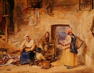 Newhaven Fisherwomen, Edynburg, ok. 1831-32 (akwarela na papierze) autorstwa John Frederick Lewis