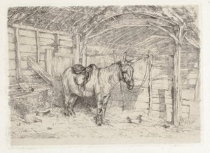 Scena w stajni autorstwa John Frederick Lewis