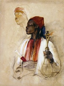 Studium dla okaziciela fajki, ok. 1856 (akwarela na papierze) autorstwa John Frederick Lewis