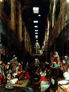 Bazar Bezestein w El Khan Khallil, Kair autorstwa John Frederick Lewis