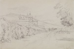 Escorial, Madryt, 1832 (ołówek) autorstwa John Frederick Lewis