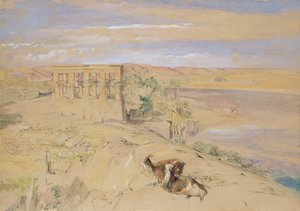 Świątynia Hypaethral w Philae, 1850 (wc) autorstwa John Frederick Lewis