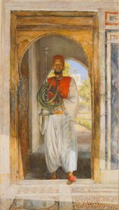The Pipe Bearer, 1859 (pióro, tusz, płyn i kredka) autorstwa John Frederick Lewis