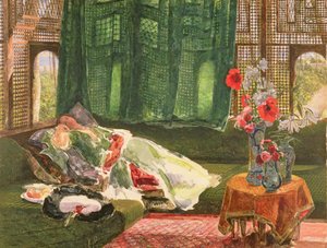 Siesta, ok. 1876 (toaleta i gwasz na graficie) autorstwa John Frederick Lewis