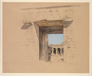 Świątynia Edfu: Drzwi Pylon autorstwa John Frederick Lewis
