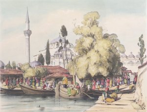 Tophana, tablica 15 z „Ilustracji Konstantynopola”, rytowana przez artystę, wyd. 1838 autorstwa John Frederick Lewis
