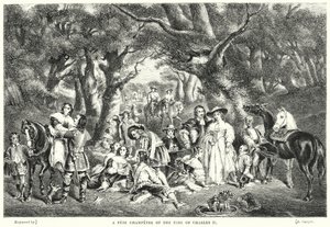 Champetre Fete z czasów Karola II (rycina)