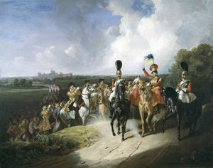 Banda drugiego pułku Strażników Życia opuszczająca Windsor, 1830
