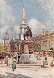 Charing Cross, z figurą Karola I i św. Marcina w Polach autorstwa John Fulleylove