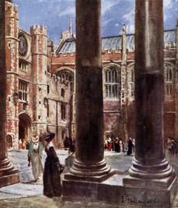 Clock Court, Pałac Hampton Court, Richmond upon Thames, Londyn (kolor lito) autorstwa John Fulleylove