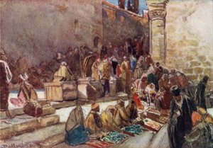 Wejście do Dziedzińca Kościoła Grobu Świętego w Jerozolimie autorstwa John Fulleylove