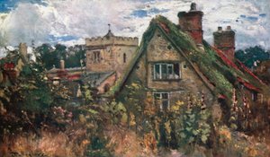 Kościół Holywell (kolorowa litografia) autorstwa John Fulleylove