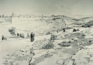Jerozolima, z drogą z Betanii, 1902. autorstwa John Fulleylove