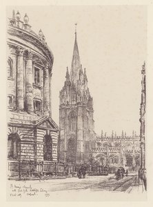 Oxford: Kościół Mariacki (litografia) autorstwa John Fulleylove
