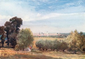 Oxford, z South Hinksey (kolorowa litografia)